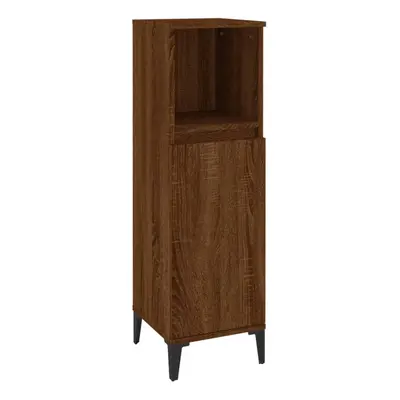 (brown oak) vidaXL Bathroom Cabinet Cupboard Washroom Storage Cabinet Engineered Wood