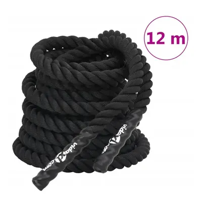 (12 m) vidaXL Battle Rope Gym Exercise Rope Workout Equipment kg Black Polyester