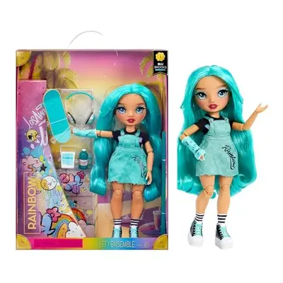 Fashion Doll - Blu Brooks - Blue Doll in Fashionable Outfit - Doll Wearing a Cast & 10+ Colourfu