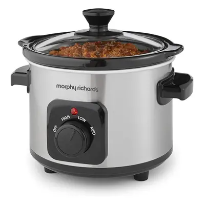 Morphy Richards Ceramic Slow Cooker, 1.5 Brushed Stainless Steel