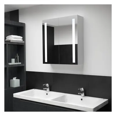 vidaXL LED Bathroom Mirror x x 62cm Wall Light Vanity Mirror Wall Cabinet