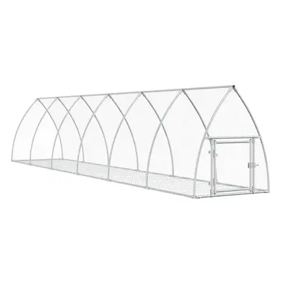 (105 x x cm) vidaXL Rabbit Cage Outdoor Rabbit Hutch Rabbit House Silver Galvanised Steel