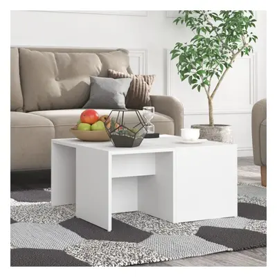 vidaXL 4x Coffee Tables White Chipboard Home Living Room Couch End Sofa Table