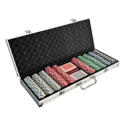 Oypla Poker Set - Piece Texas Hold Em Complete With Chips, Cards, Dice, And Casino Style Case