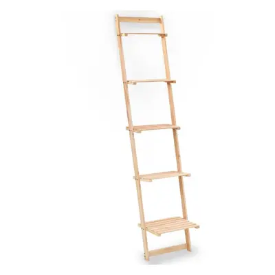 vidaXL Ladder Wall Shelf Cedar Wood 41.5x30x176cm Storage Display Unit Rack