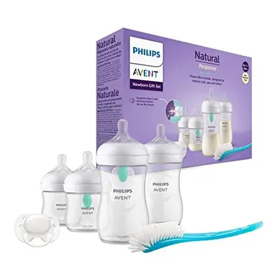 Avent AirFree Vent Baby Bottle Newborn Gift Set - Baby Milk Bottles with Air-Free Vent, Ultra-So