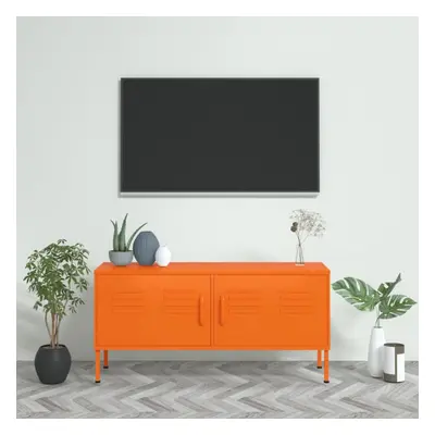 vidaXL TV Cabinet Orange Steel TV Stands Unit Stereo Hifi Cabinet Media Unit