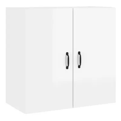 vidaXL Wall Cabinet High Gloss White 60x31x60 cm Engineered Wood Wall Storage