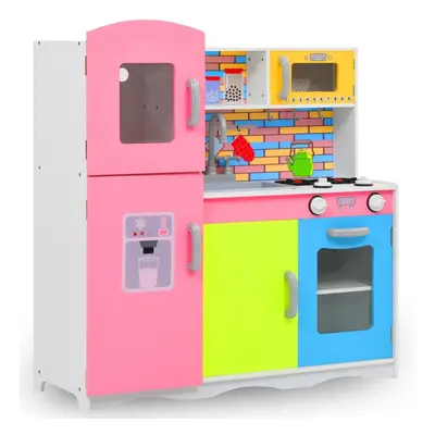 vidaXL Kids' Play Kitchen MDF Multicolour Toddlers Role Pretend Play Pack