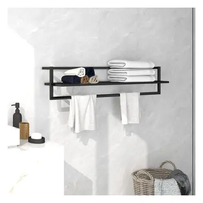 vidaXL Towel Rack Black Iron Bathroom Wall-Mounted Towel Rack Hanger Holder