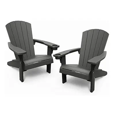 Keter Alpine Adirondack Garden Chair, Graphite Grey