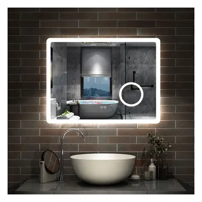 (700x900) Bluetooth Mirror with Shaver Socket Magnifying Mirror