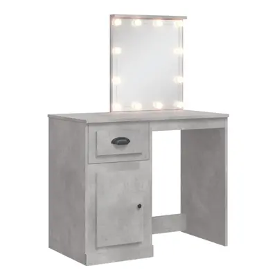 (concrete grey) vidaXL Dressing Table with LED Lights Makeup Table Vanity Desk Cosmetic Table