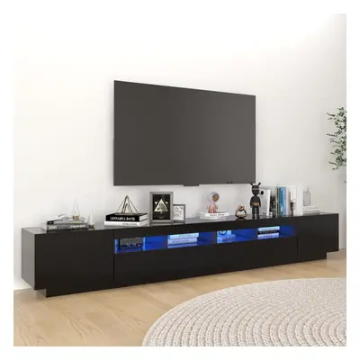 vidaXL TV Cabinet with LED Lights Black 260x35x40 cm TV Stand Hifi Cabinet Set