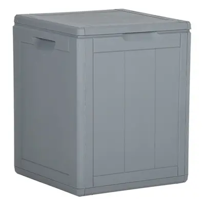 vidaXL Garden Storage Box 90L Grey PP Outdoor Terrace Tool Box Storage Case