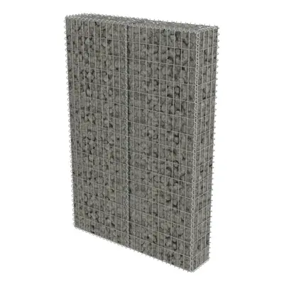 vidaXL Gabion Wall with Covers Galvanised Steel 100x20x150cm Stone Basket