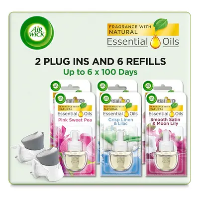 AirWick Air Freshener Electrical Plug in Bundle Pack (2 Plug in Gadgets + Refills), Lasts Total 