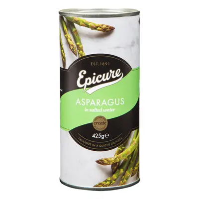 Epicure Tinned Green Asparagus Spears in Salted Water, g (Pack of 12)