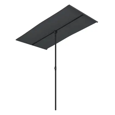 (black) vidaXL Outdoor Parasol with Aluminium Pole Garden Patio Umbrella Canopy Shade