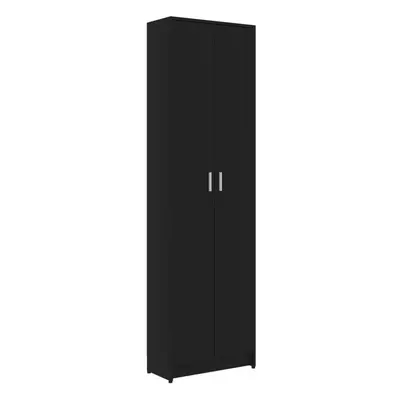 vidaXL Hallway Wardrobe Black Engineered Wood Clothes High Cabinet Closet