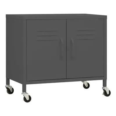 vidaXL Storage Cabinet Anthracite Steel Sideboard Cupboard Display Cabinet