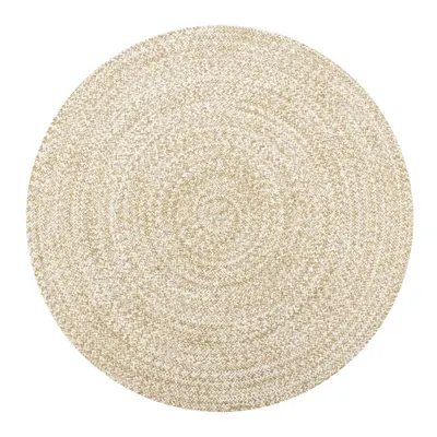 vidaXL Handmade Rug Jute White and Natural 150cm Room Flooring Area Carpet Mat