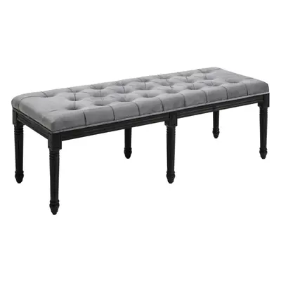 HOMCOM Fabric Bed End Bench Velvet Upholstered Tufted Accent Lounge