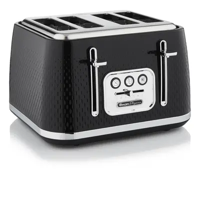 Swan ST19025BLK Elegance Slice Toaster with Browning Levels, Defrost and Reheat functions, Anti-