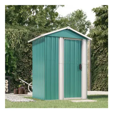 (green) vidaXL Garden Shed Outdoor Storage House Patio Tool Organiser Galvanised Steel