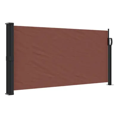 vidaXL Retractable Side Awning Outdoor Privacy Screen Shade Brown 100x500 cm