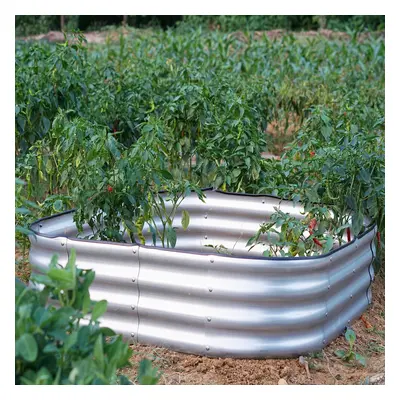 (120cm x 120cm x 30cm, Square Galvanised Steel) Garden Outdoor Raised Planter Pot Steel Trough