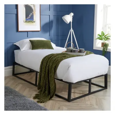 (Single) Contemporary Metal Frame Platform Slatted Bed