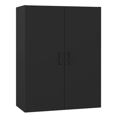 (Black) vidaXL Hanging Cabinet Floating Cabinet Wall Storage Cabinet Engineered Wood