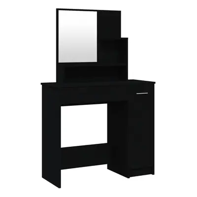 vidaXL Dressing Table with Mirror Black 86.5x35x136 cm Makeup Vanity Desk