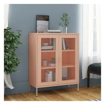 vidaXL Storage Cabinet Pink Steel Home Sideboard Cupboard Side Storage Cabinet