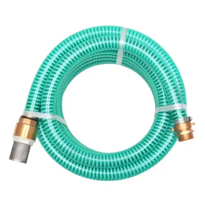 vidaXL Suction Hose with Brass Connectors 7m 25mm Green Outdoor Watering Pipe