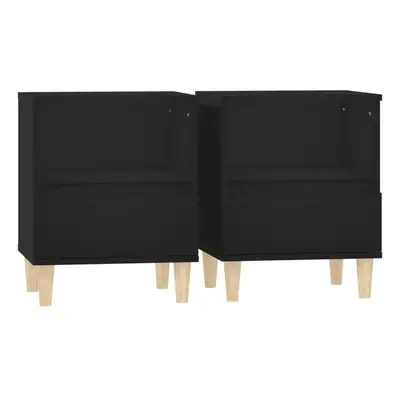 (black, pcs) vidaXL 1/2x Bedside Cabinet End Table Telephone Stand Nightstand Multi Colours