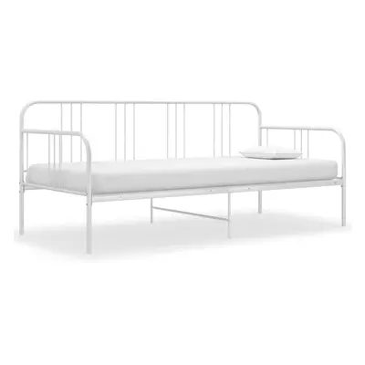 vidaXL Sofa Bed Frame White Metal 90x200 cm Bedroom Day Bed Base Bedstead Sofa