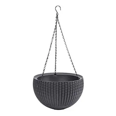 Hanging Pot, Rattan, Grafito, 35x35x22 cm