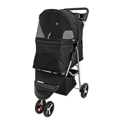 Pet Stroller Dog Cat Puppy Pram Pushchair Black