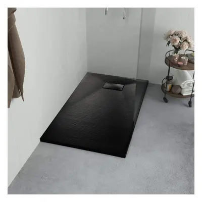 vidaXL Shower Base Tray SMC Black 90x80cm Wet Bathroom Base Shower Receptor