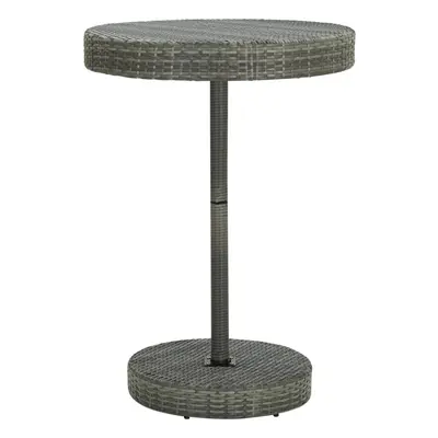 vidaXL Garden Table Grey Poly Rattan Outdoor Bar Bistro Pub Tea Coffee Table