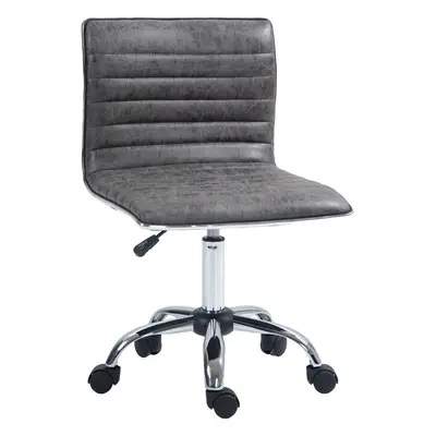 HOMCOM Armless Mid-Back Adjustable Office Chair with Swivel Grey