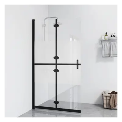 vidaXL Foldable Walk-in Shower Wall Half Frosted ESG Glass Shower Cubicles