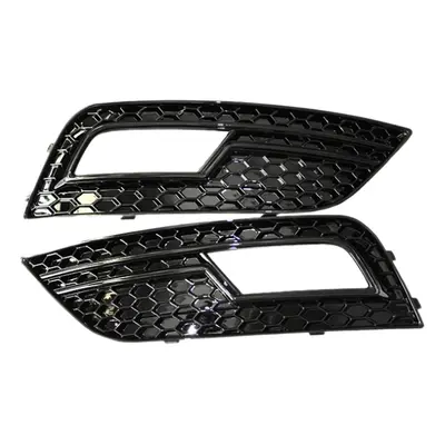 1Pair Car Front Fog Light Grill Cover for- A4LB9 S4 RS4 A4 B8.5 Honeycomb Grille Black