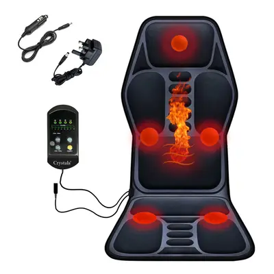 8-Mode Full Back Massage Vibration Cushion Car Chair Seat Pad Mat Heat Massager