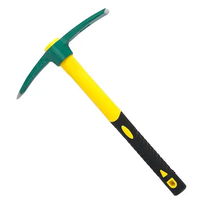 15 Inch Pick Heavy Duty Mattock Hoe, Forged Weeding Pickaxe with Shock Absorption Ruber Handle, 