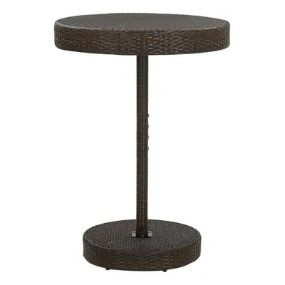 vidaXL Garden Table Brown Poly Rattan Outdoor Bar Bistro Pub Counter Tea Table