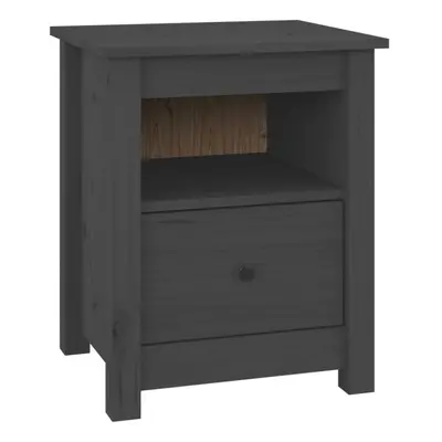 (Grey, 1) vidaXL 1/2x Solid Wood Pine Bedside Cabinet Wooden Side Table Multi Colours