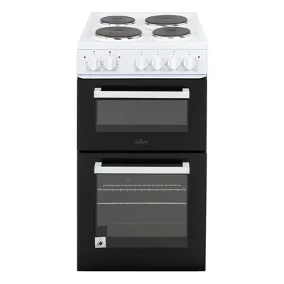 Willow 62L White 50cm Electric Twin Cavity Cooker, Zone Hob, Grill